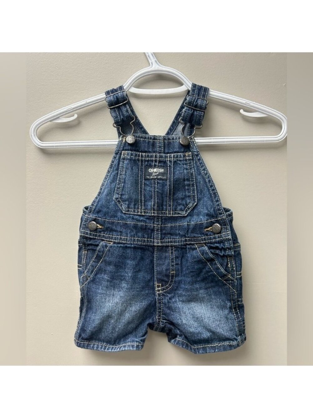Oshkosh Vestbak Dark‎ Wash Denim Unisex Short Overalls